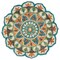 Laddha Home Designs 4' Blue and Green Floral Petaled Hand Tufted Wool Area Throw Rug